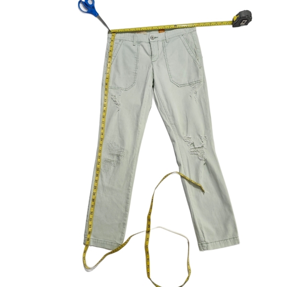 Anthropologie Pilcro Hyphen Fit Distressed Chinos Women's Size 27 Light Green - Picture 10 of 16